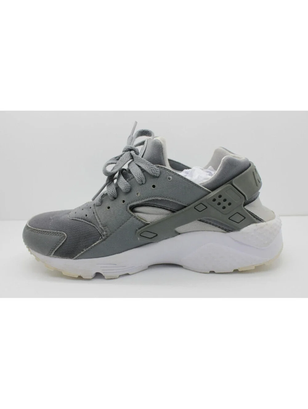Nike Huarache Free Run 2016 Varsity Gray white Leather 654275-012 Youth Size 6.5